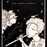 Princess Nai and Other Stories book cover with the words of the title and Jamel Saeed with a drawing of someone playing a recorder with flowers falling around them on the right and a pomegranate tree on the left